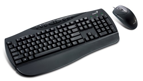 Klávesnice Genius SlimStar C210/ Drátový kit KB-09e + NS120/ PS2/ černá