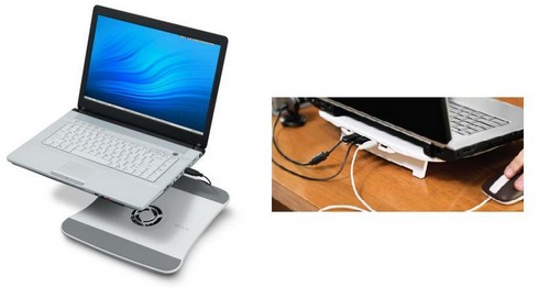 Podstavec chladící Belkin case Cooling Hub, chladící podložka pro notebook - 4port, bílá