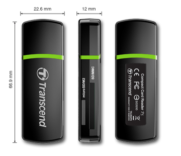 Čtečka karet TRANSCEND, černá - SD, SDHC, MMC, MMCplus, MMCmobile