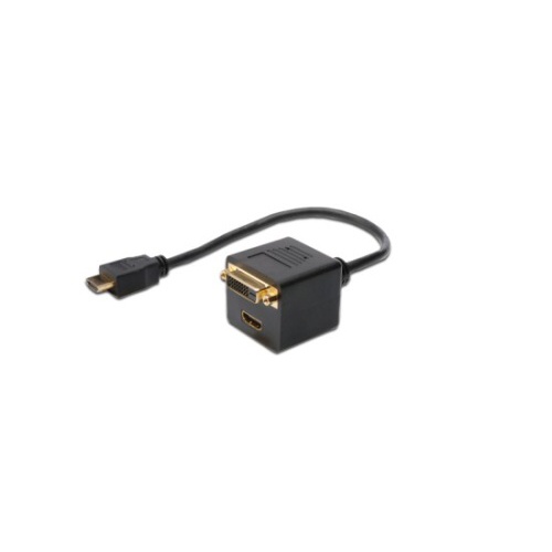 Kabel Digitus HDMI Y-splitter cable, HDMI TypeA - HDMI Type A+DVI-D