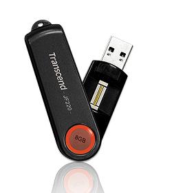 Flash USB 8GB TRANSCEND JetFlash220 Fingerprint (čtečka prstů), USB 2.0, červený