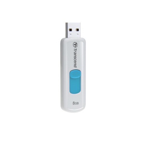Flash USB 8GB TRANSCEND JetFlash530, USB2.0, bílá-modrá