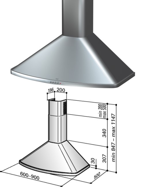 Odsavač par Best K3139 S9B bílý