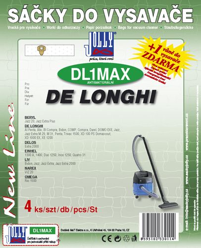 Filtr Jolly DL 1 MAX (4ks) do vysav. DE LONGHI