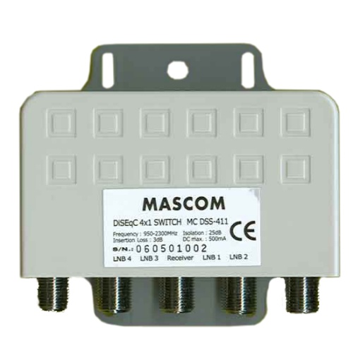 Přepínač Mascom DiSEqC DSS 411 pro 4 LNB