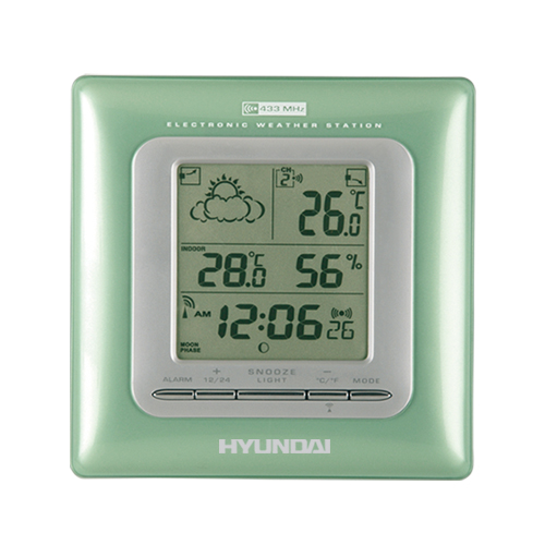 Meteostanice Hyundai WSC 1909 G, zelená