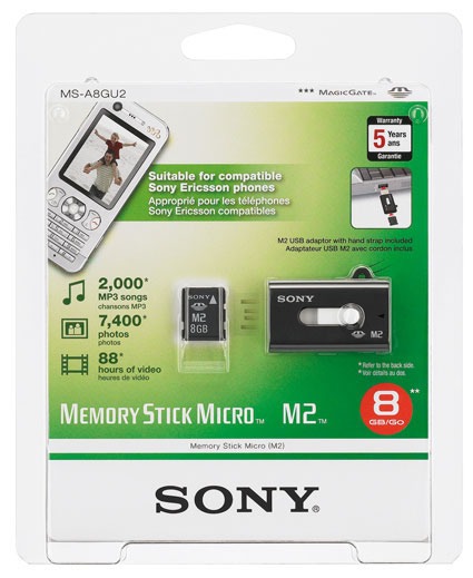 Paměťová karta MS Micro Sony MSA8GU2, 8GB