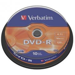 Disk DVD-R Verbatim 4,7GB 16x 10-cake