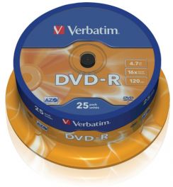 Disk DVD-R Verbatim 4,7GB 16x 25-cake