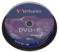 Disk DVD+R Verbatim 4,7GB 16x 10-cake