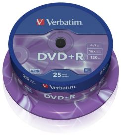 Disk DVD+R Verbatim 4,7GB 16x 25-cake
