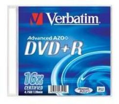 Disk DVD+R Verbatim 4,7GB 16x Silver slim, 1ks