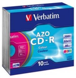 Disk CD-R Verbatim DLP 700MB 52x Color, 10xslimbox