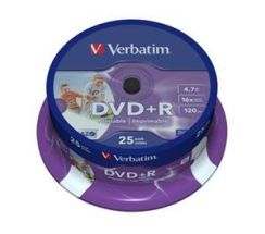 Disk DVD+R Verbatim  4,7GB 16x Printable 25-cake