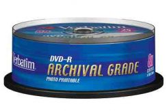 Disk DVD-R Verbatim 4,7 GB 8x ARCHIVAL printable 25-cake