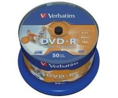Disk DVD-R Verbatim 4,7GB 16x Printable, 50-cake