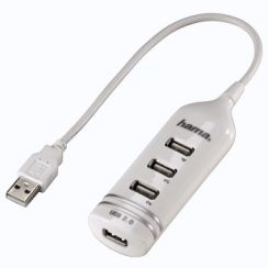 Hub USB Hama 39788, USB HUB 1:4, bílý