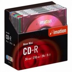 Disk CD-R Imation 210MB 24x slimbox 8cm color, 1 ks