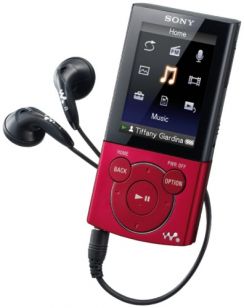 Přehrávač MP3/MP4 Sony NWZ-E445R, 16GB, FM, červená