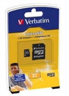 Paměťová karta Micro SD Verbatim 2GB + adaptér