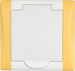 Zásuvka ELEGANT bílá/vanilkově žlutá