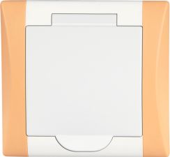 Zásuvka ELEGANT bílá/broskvově oranžová