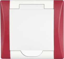 Zásuvka ELEGANT bílá/rubínově červená