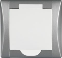 Zásuvka ELEGANT bílá/hliník