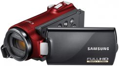Videokamera Samsung HMX-H204 R, flash, 16GB, FullHD, červená/stříbrná