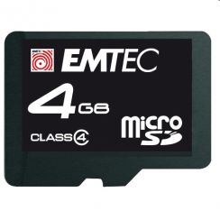 Paměťová karta Micro SD Emtec 4GB + adaptér High Speed 60X HC (Class 4)