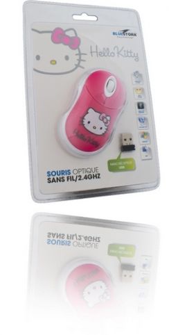 Myš Hello Kitty, bezdrátová optická, 800dpi, USB, růžová