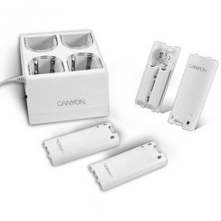 Příslušenství Canyon CNG-WII04, set nabíječky + 4 baterií pro Wii