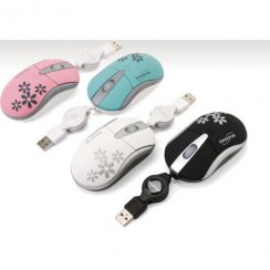 Myš Dicota Blossom pro  - Optická USB s květinovým designem - bílá