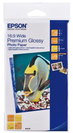 Papír Epson Premium Glossy Photo 16:9 (20 listů 255g/m2)