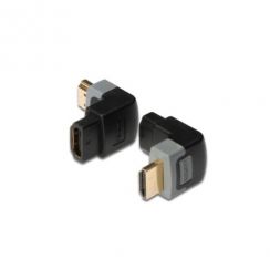 Adaptér Digitus HDMI A pravoúhlý, samice/samec, černý/šedý