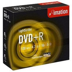 Disk DVD+R Imation 4.7GB 16x, LightScribe JC 5 ks