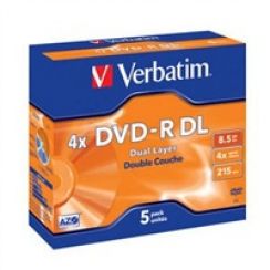 Disk DVD-R (5-pack) VERBATIM DualLayer/Jewel/4x/8,5GB