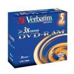 Disk DVD-RAM (5-pack) VERBATIM  4,7GB 3x Jewel  (non-cartridge)