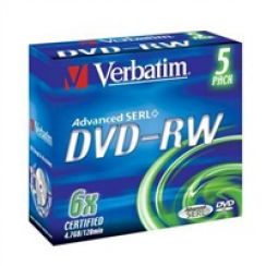 Disk DVD-RW (5-pack) VERBATIM Jewel/6x/DLP/4.7GB