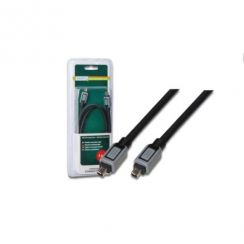 Kabel Digitus FireWire 4pin - 4pin 1m, černo/šedý, blistr