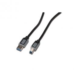 Kabel Digitus USB 3.0 A/samec na B-samec 1,8m, černošedý