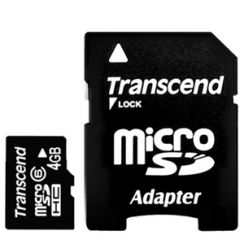 Paměťová karta TRANSCEND 4GB microSDHC Card Class 6 (SD 2.0)   memory card