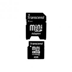 Paměťová karta TRANSCEND 4GB miniSDHC (SD 2.0 SPD Class 4) memory card