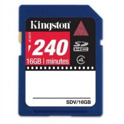 Paměťová karta SD Kingston 16GB (240 min) Class 4 HC