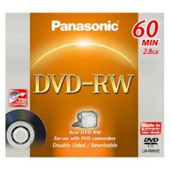 Disk DVD-RW Panasonic LM-RW60E, 60 min., 2,8GB, pro videokamery DVD-RAM/R