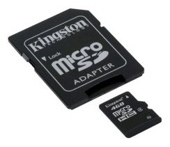 Paměťová karta Micro SDHC Kingston 4GB, Class 4 + adaptér