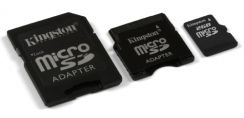 Paměťová karta Micro SD Kingston 2GB + adaptér SD a mini SD