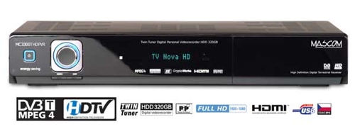 Přijímač DVBT Mascom MC3300T HD PVR, 320GB HDD