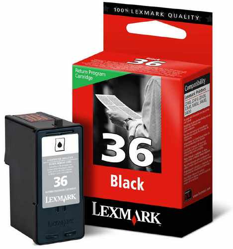 Cartridge Lexmark 018C2130E - černá, no.36, nízkoobjemová