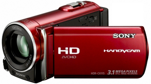 Videokamera Sony HDR-CX115E, FullHD, červená